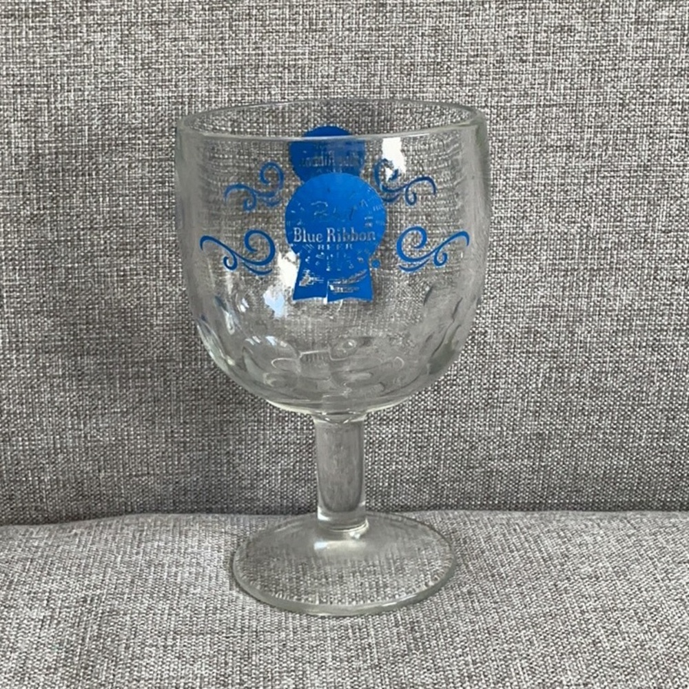 Pabst Blue Ribbon beer glass/goblet
